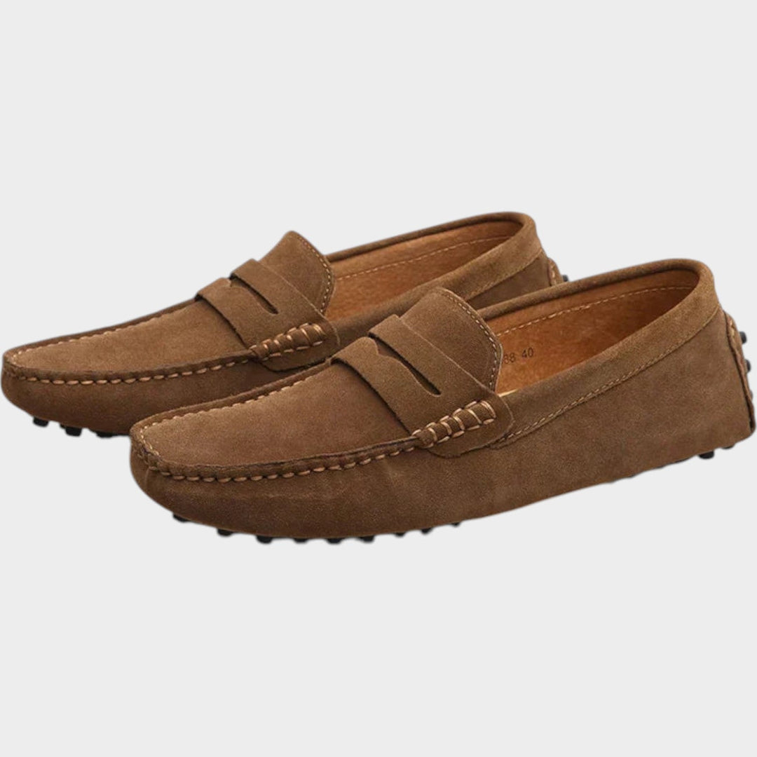 Fenwen | Women's Orthopedic Comfort Suede Penny Loafers Slip-On Design — 1