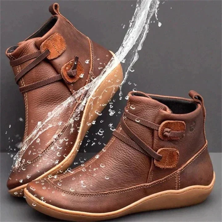 Fioaine | Women's Ankle Boots for Rainy Days — Brown