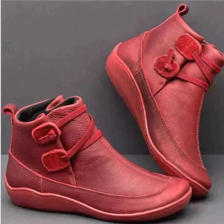 Fioaine | Women's Ankle Boots for Rainy Days — Red