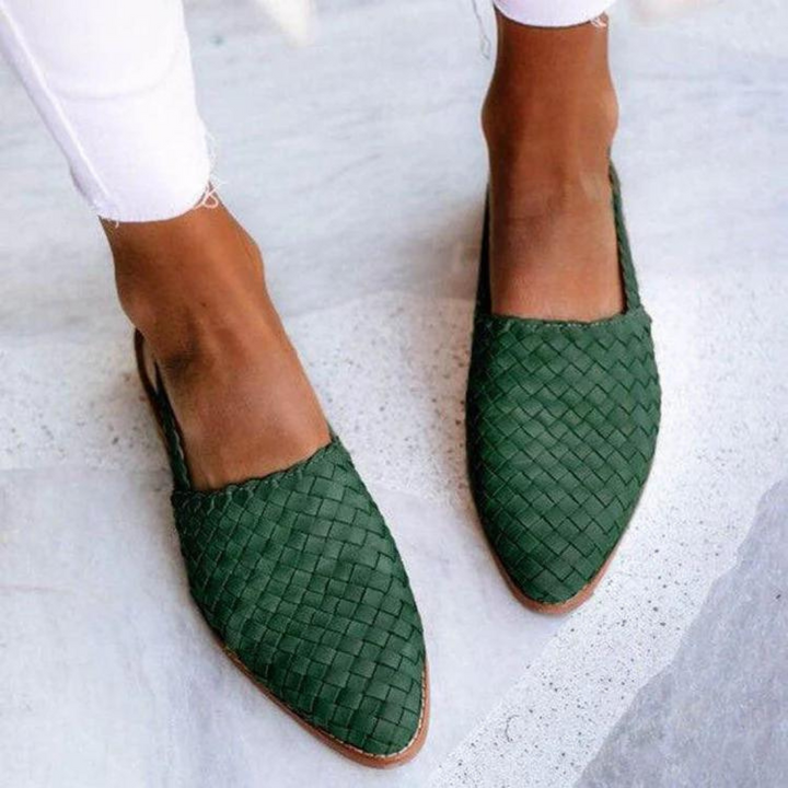 Fioetta | Women's Orthopedic Comfort Slip-On Woven Slingback Closed Toe Loafers — 2