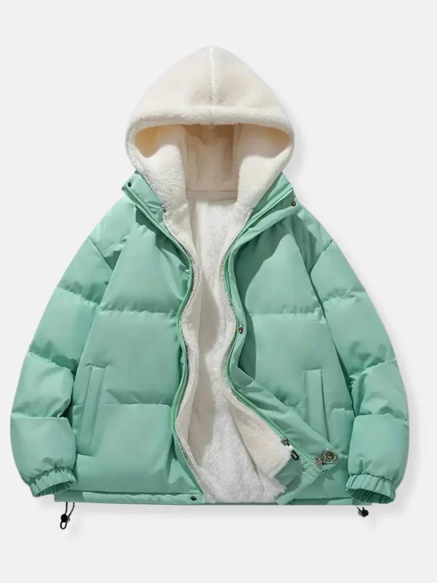 Galiaisse | Women's Puffer Jacket Sherpa Lined Winter Outdoor