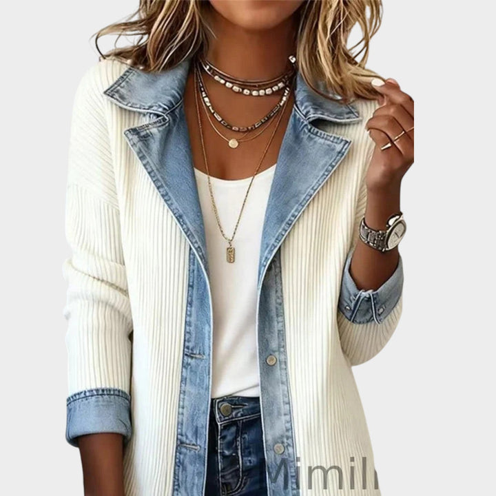 Galiariel | Women's Cozy Knit Cardigan Button Front Denim Ribbed — 2