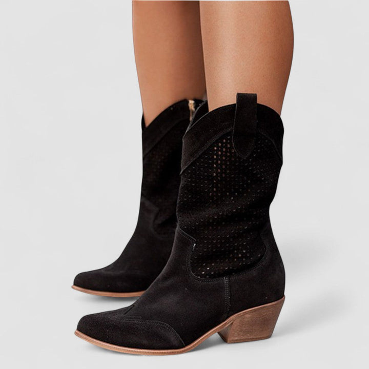 Gwencine | Women's Orthopedic Western Boots — Black