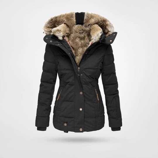 Gwenlyn | Women's Hooded puff Jacket – Mid-Length Coat — 2