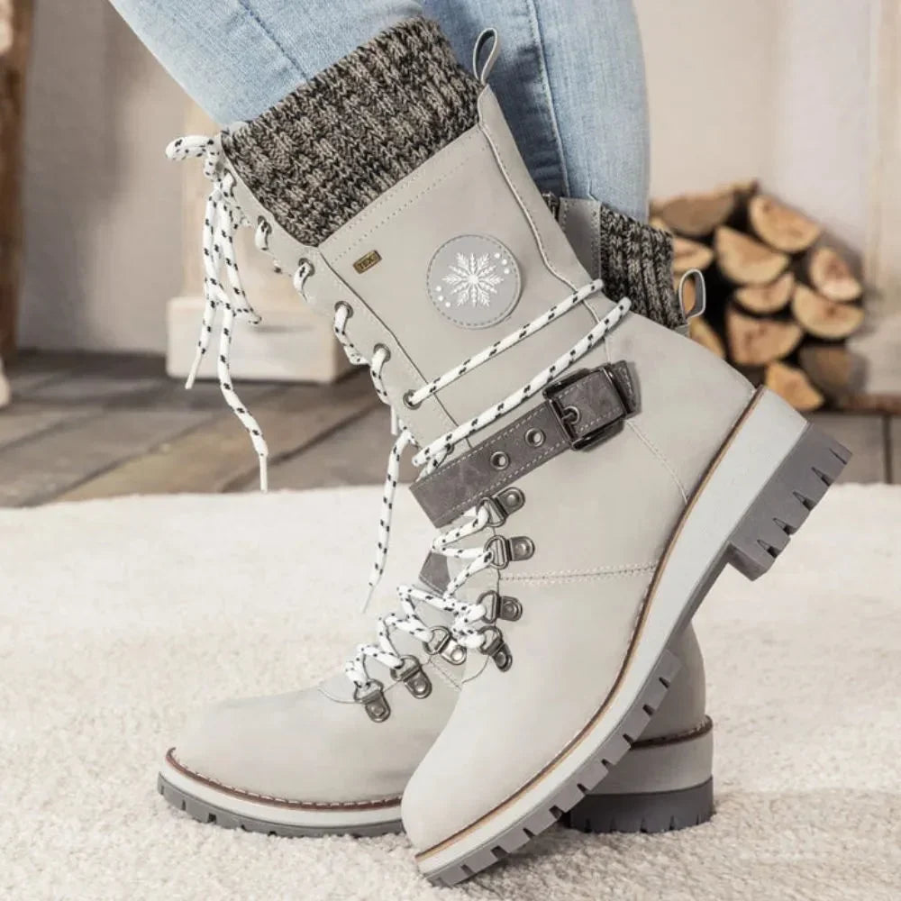 Gwenwen | Women's Cozy and Supportive Orthopedic Boots — Light Gray