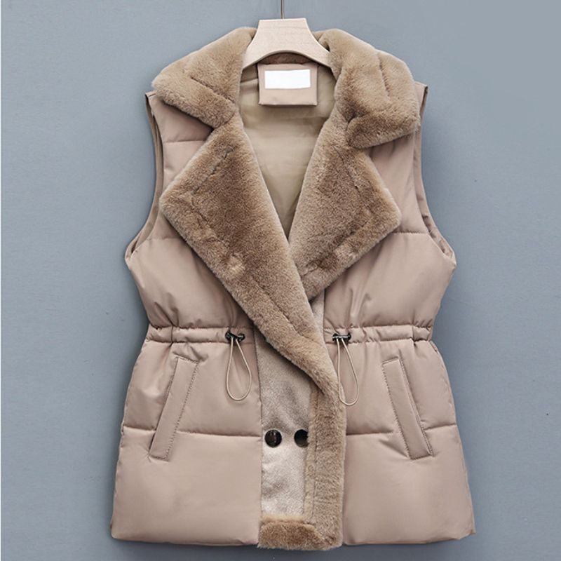 Halcycine | Women's Casual Stretch Elegant Fur Vest Tops — 2