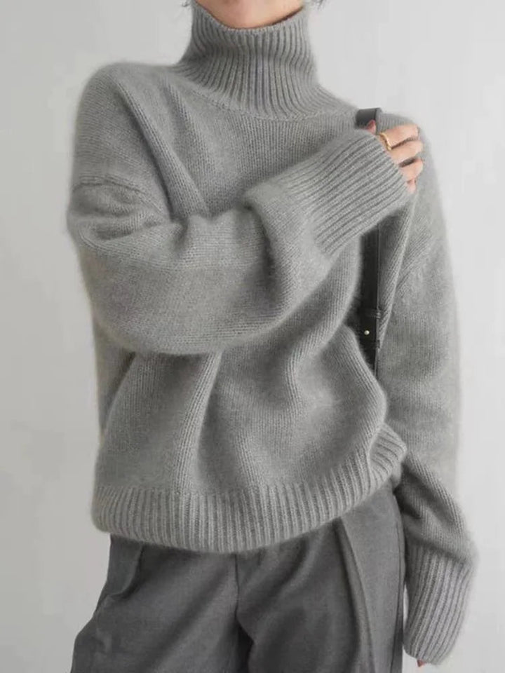 Halereth | Women's Turtleneck Sweater Relaxed Fit Cashmere Layering