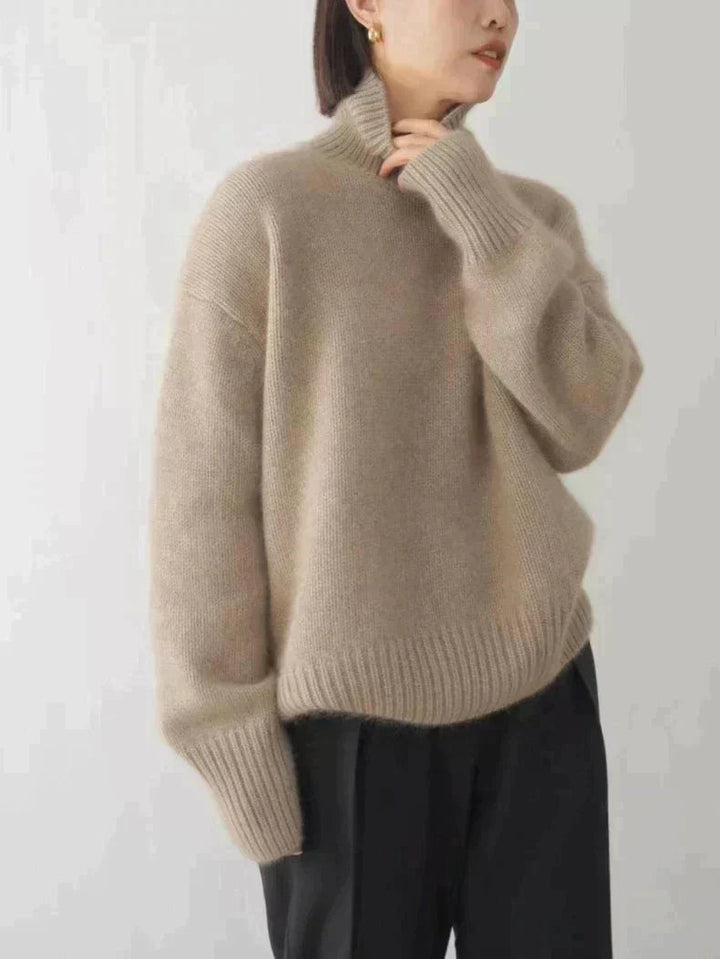 Halereth | Women's Turtleneck Sweater Relaxed Fit Cashmere Layering
