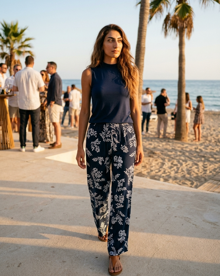 Halsvanne | Women's Mock Neck Tank & Wide-Leg Pants Two-Piece Set