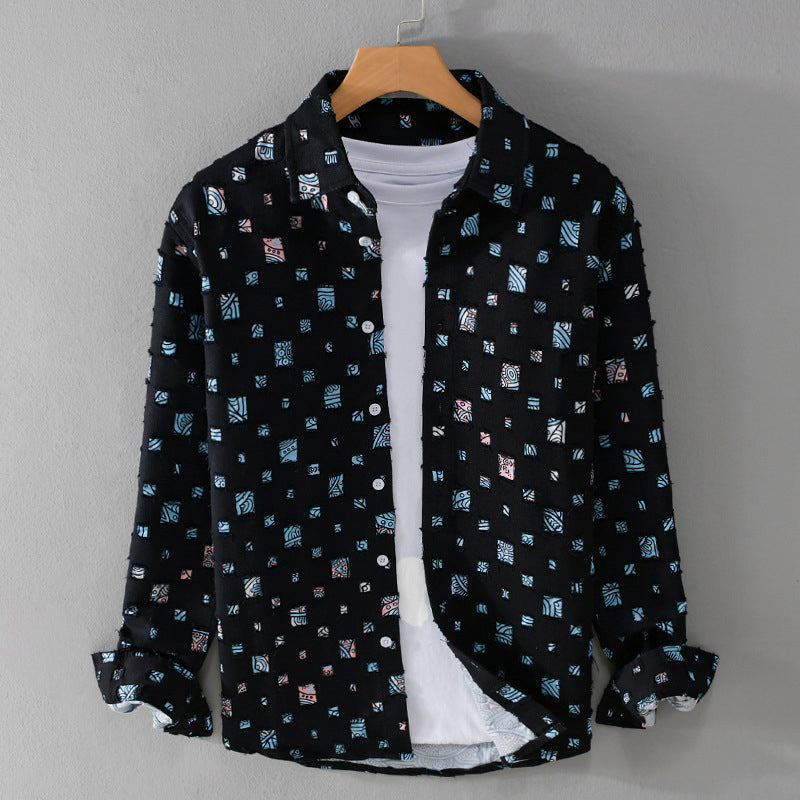 Horatio | Men's Button-Up Casual Long Sleeve Geometric Print Shirts — 2