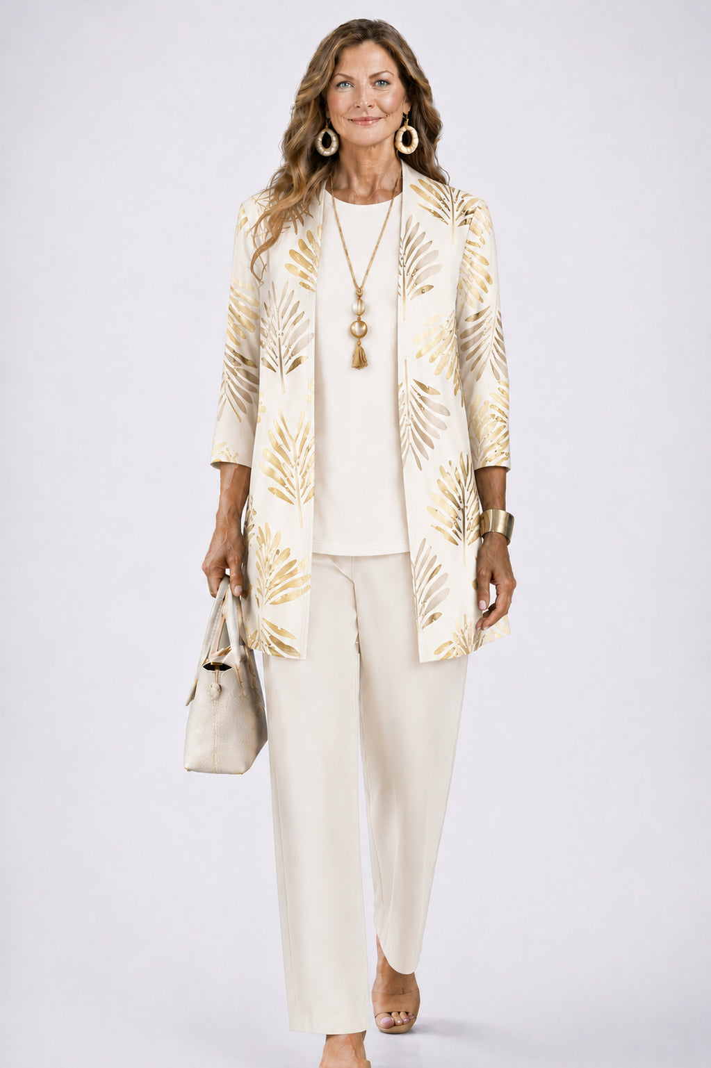 Ionesia | Women's Casual Stretch 3-Piece Set — Champagne Beige