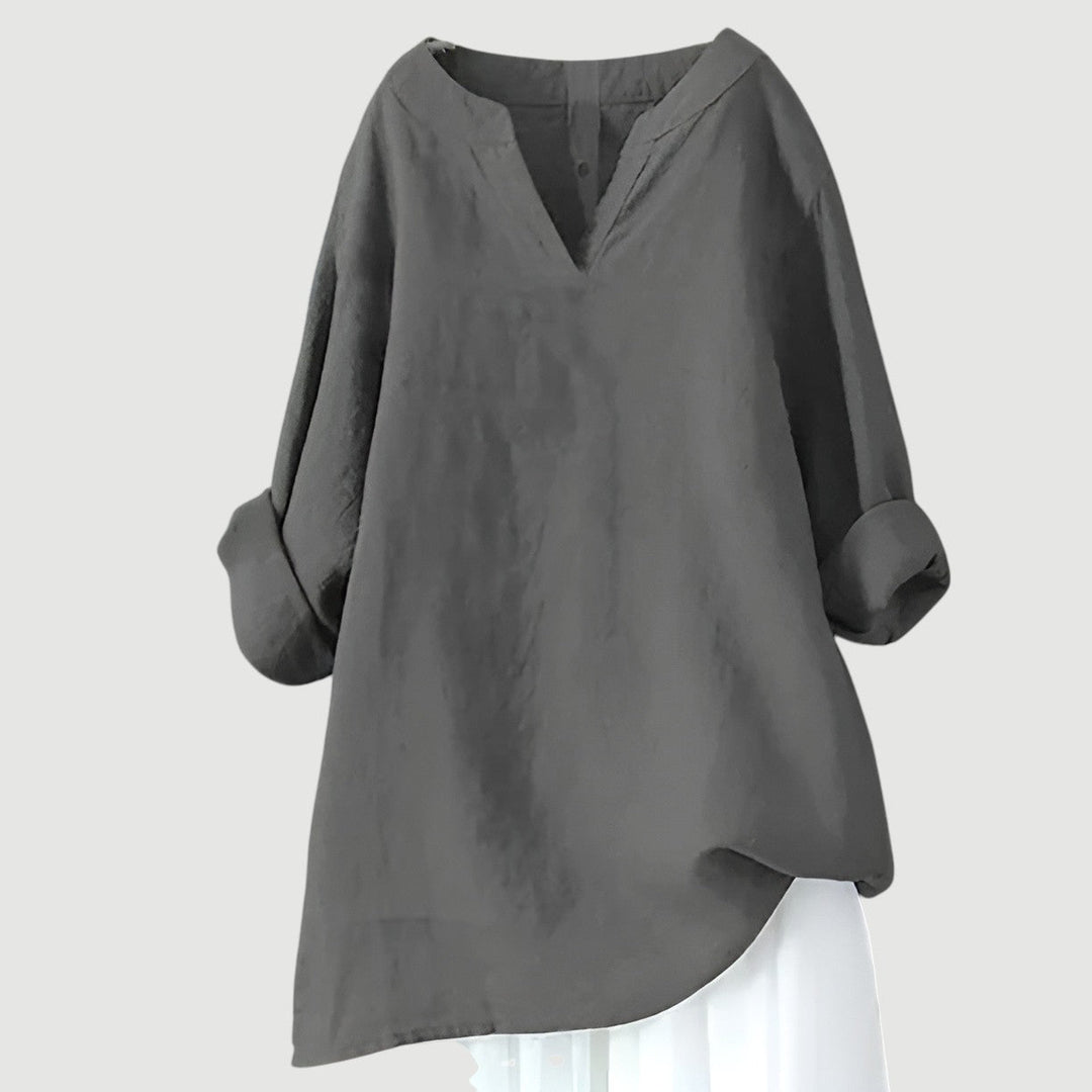 Summer shirt with relaxed silhouette on plain background