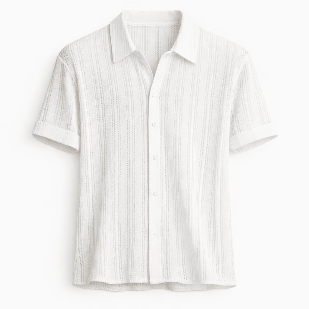 Irma | Women's Casual Stretch shirt with collar and button placket Tops — Weiß