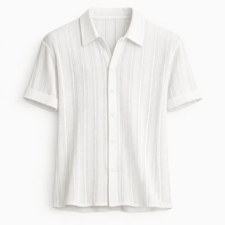 Irma | Women's Casual Stretch shirt with collar and button placket Tops — Weiß