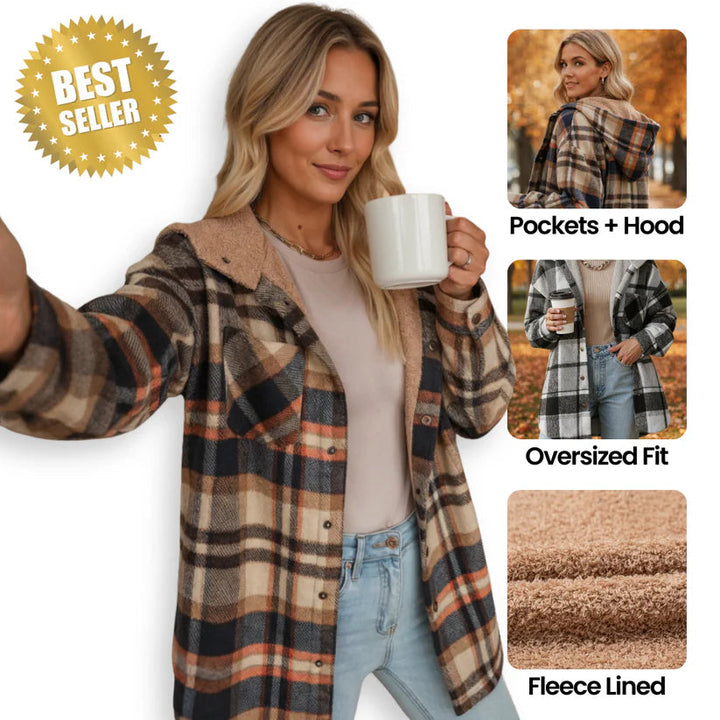 Ivocine | Women's Teddy Bear Cozy Flannel Jacket — 1