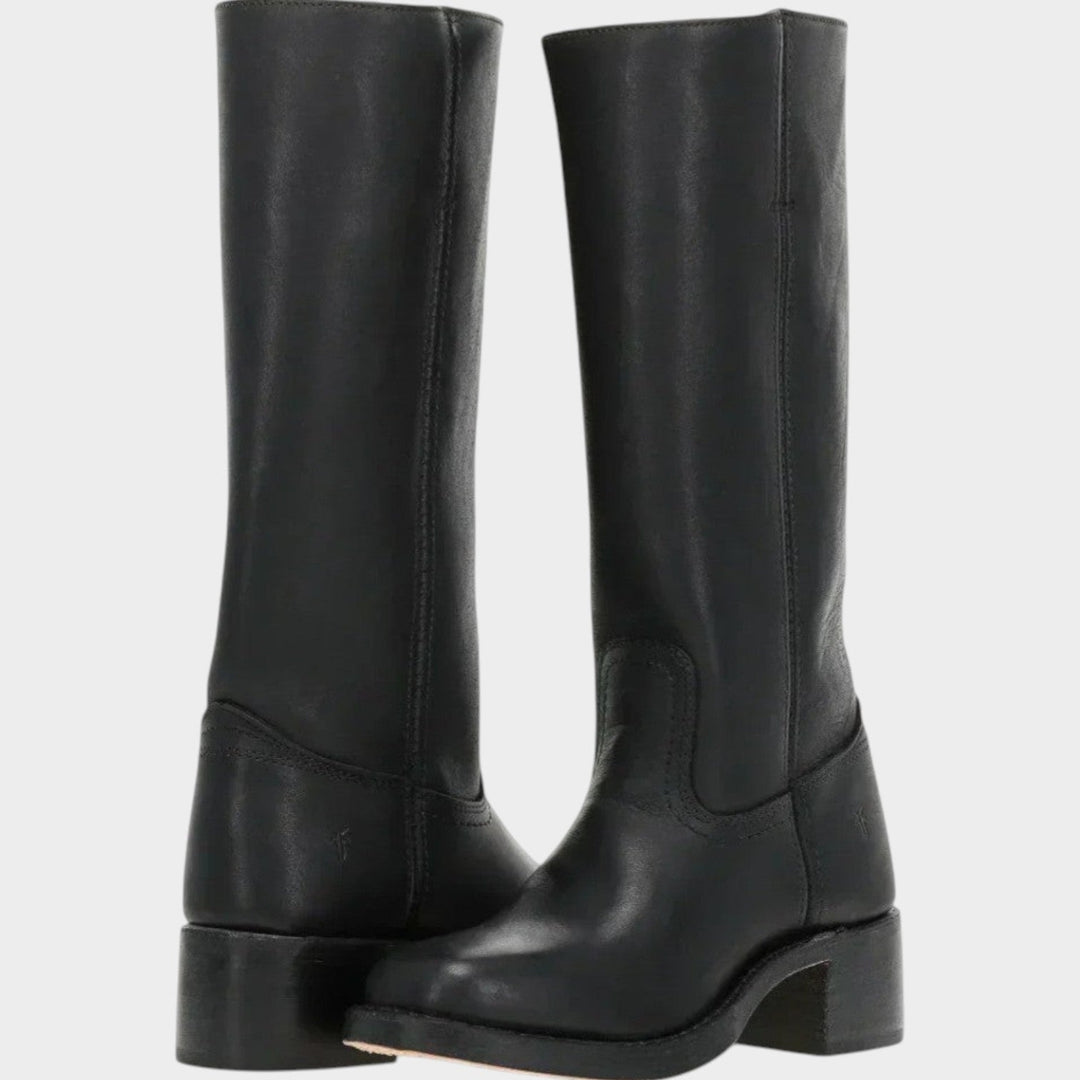 Ivorara | Women's Leather Block Heel Knee High Cowboy Boots