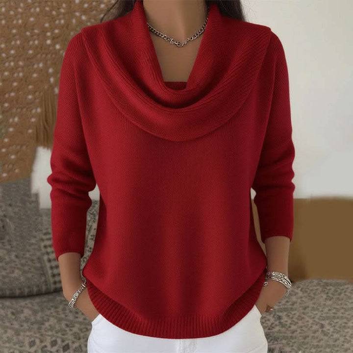 Joraphine | Women's Cozy Relaxed Fit Cowl Neck Knit Sweater — 1