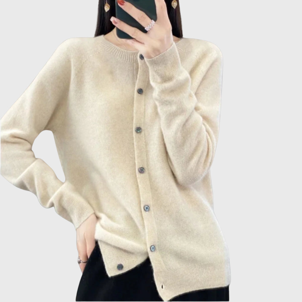 Jorastine | Women's Knit Cozy Merino Cardigan Sweaters — Beige
