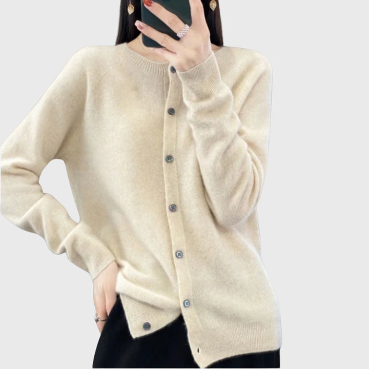 Jorastine | Women's Knit Cozy Merino Cardigan Sweaters — Beige