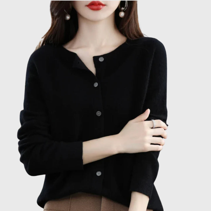 Jorastine | Women's Knit Cozy Merino Cardigan Sweaters — Black
