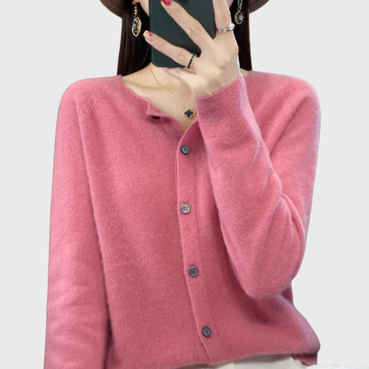 Jorastine | Women's Knit Cozy Merino Cardigan Sweaters — Pink
