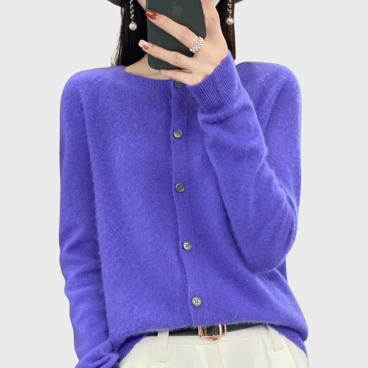 Jorastine | Women's Knit Cozy Merino Cardigan Sweaters — Purple