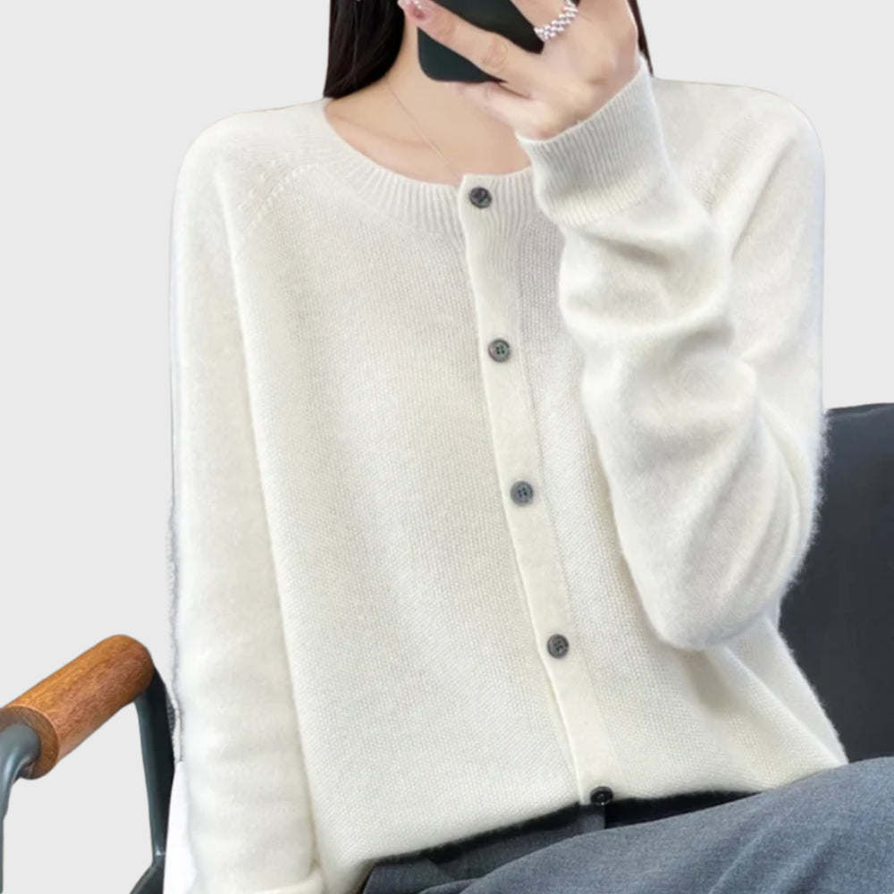 Jorastine | Women's Knit Cozy Merino Cardigan Sweaters — White