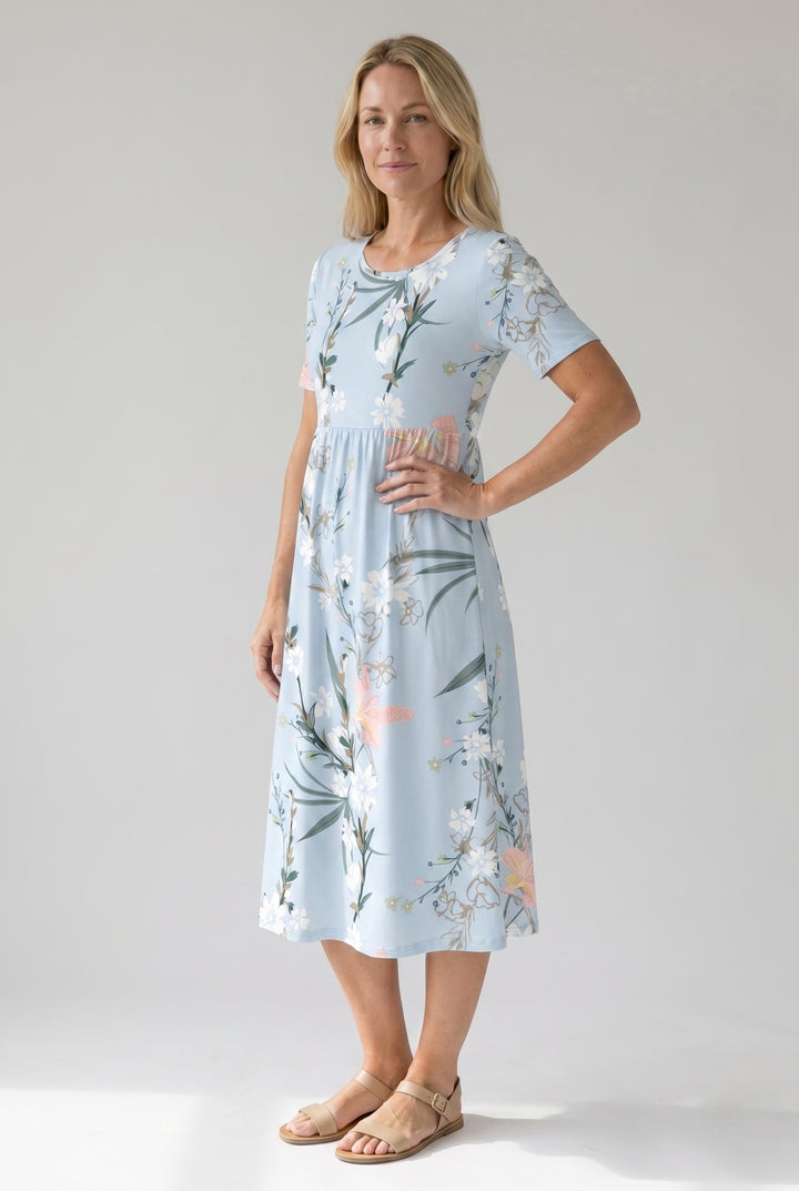 Josephina | Women's Wedding Guest Elegant Printed Floral Midi Dresses — 2