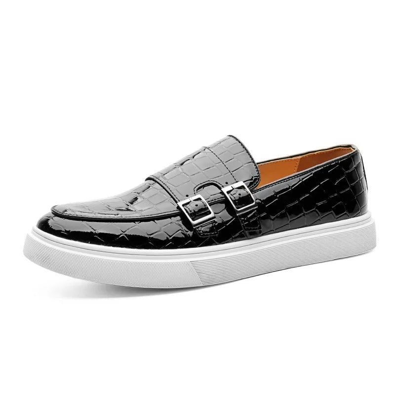 Josssia | Women's Croc Print Buckle Orthopedic Slip-On Loafers