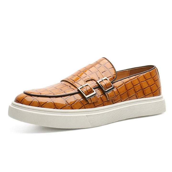 Josssia | Women's Croc Print Buckle Orthopedic Slip-On Loafers