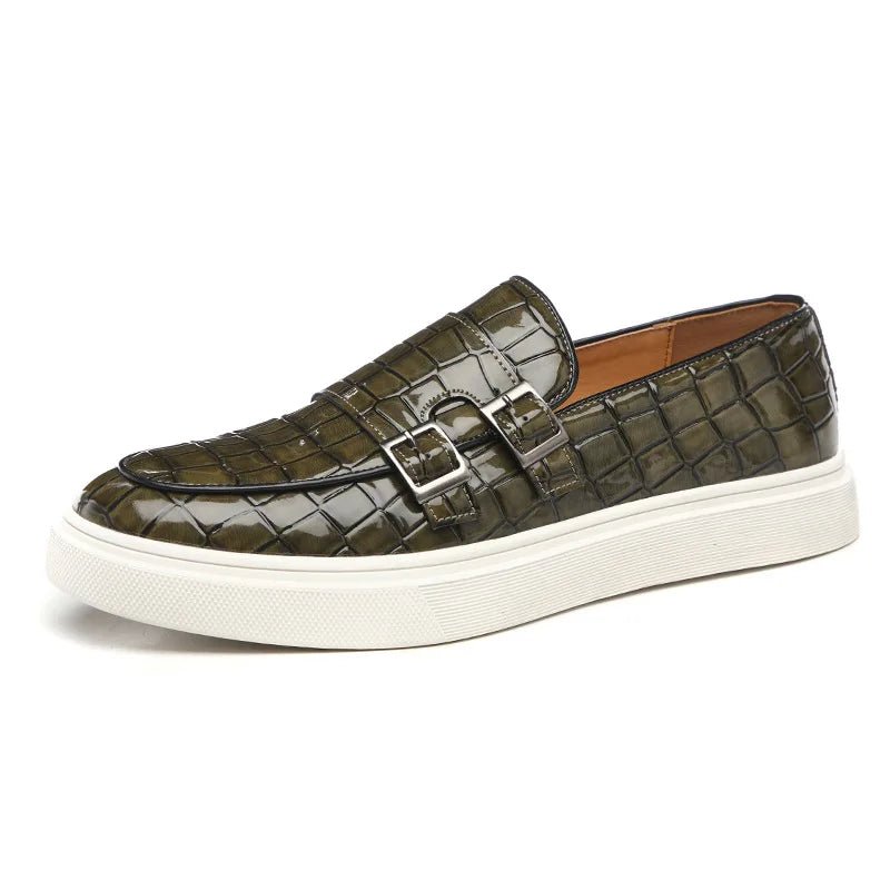 Josssia | Women's Croc Print Buckle Orthopedic Slip-On Loafers