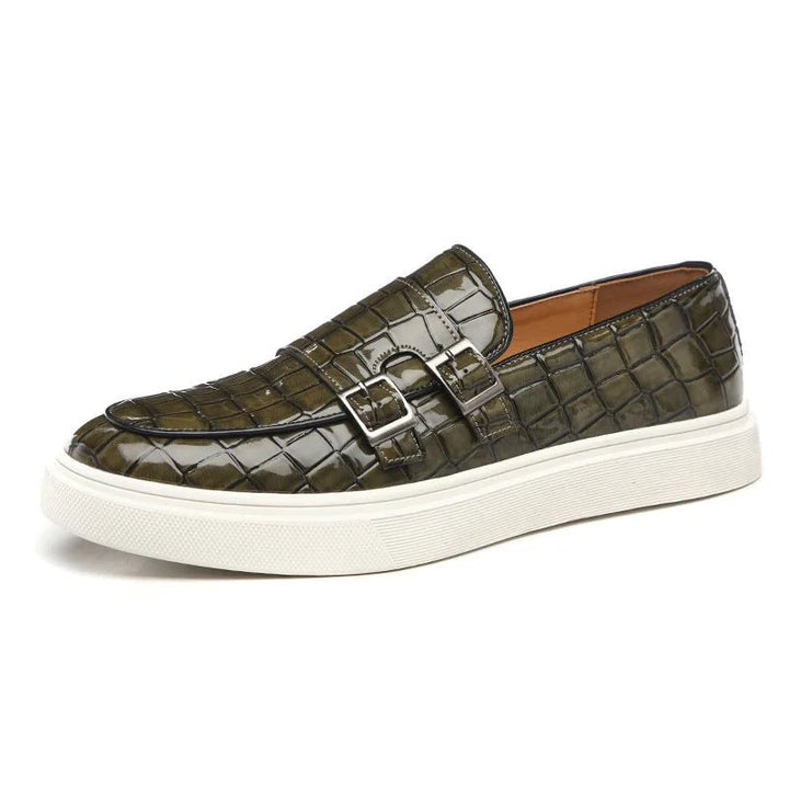 Josssia | Women's Croc Print Buckle Orthopedic Slip-On Loafers