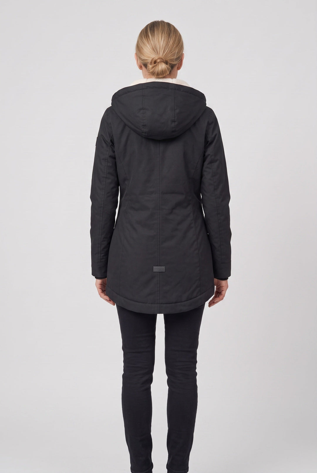 Jossvanne | Women's Hooded Padded Waterproof Coat, Longline Drawcord Waist Jacket — 2