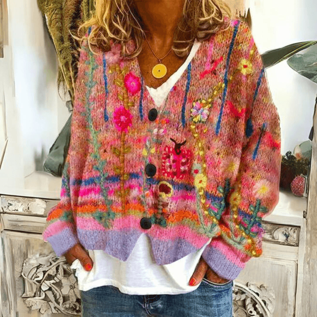 Junoella | Women's Cozy Knit Cardigan Sweaters — Red