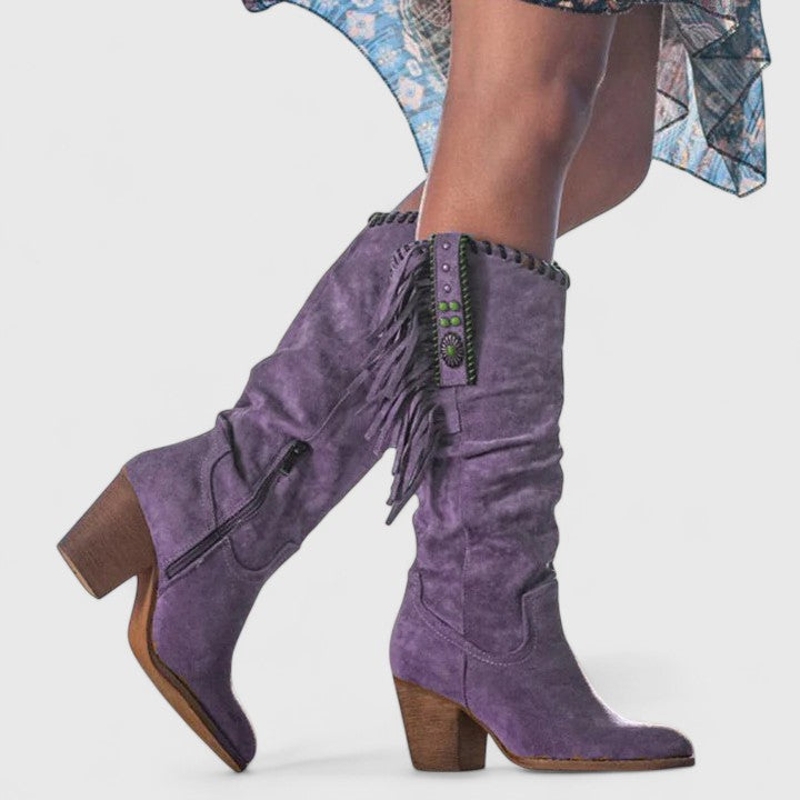 Kalivanne | Women's Knee High Boots Block Heel Everyday Wear