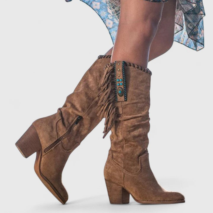 Kalivanne | Women's Knee High Boots Block Heel Everyday Wear