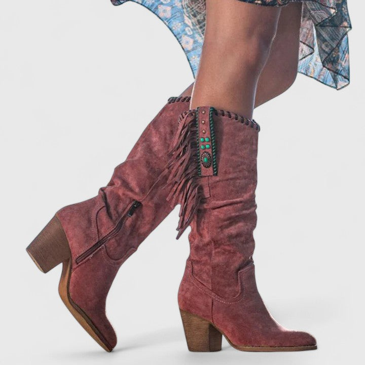 Kalivanne | Women's Knee High Boots Block Heel Everyday Wear