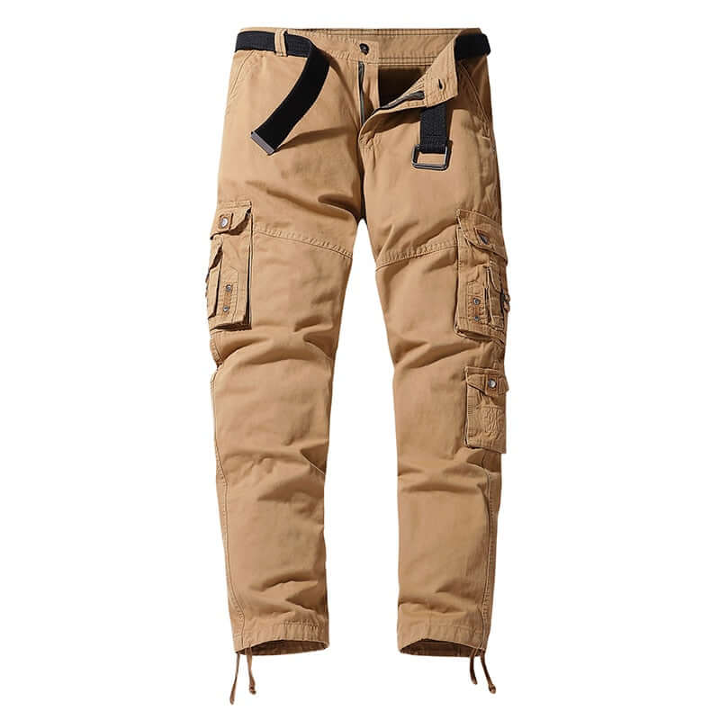 Kassia | Women's Wide-Leg Linen Relaxed Fit Cargo Trousers with Adjustable Cuffs Pants — 1