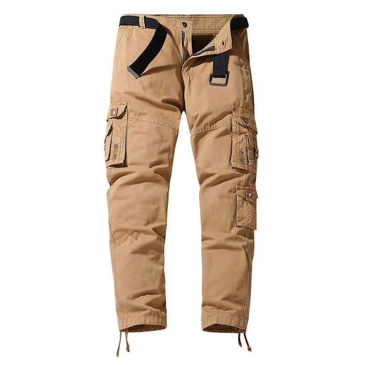 Kassia | Women's Wide-Leg Linen Relaxed Fit Cargo Trousers with Adjustable Cuffs Pants — 1