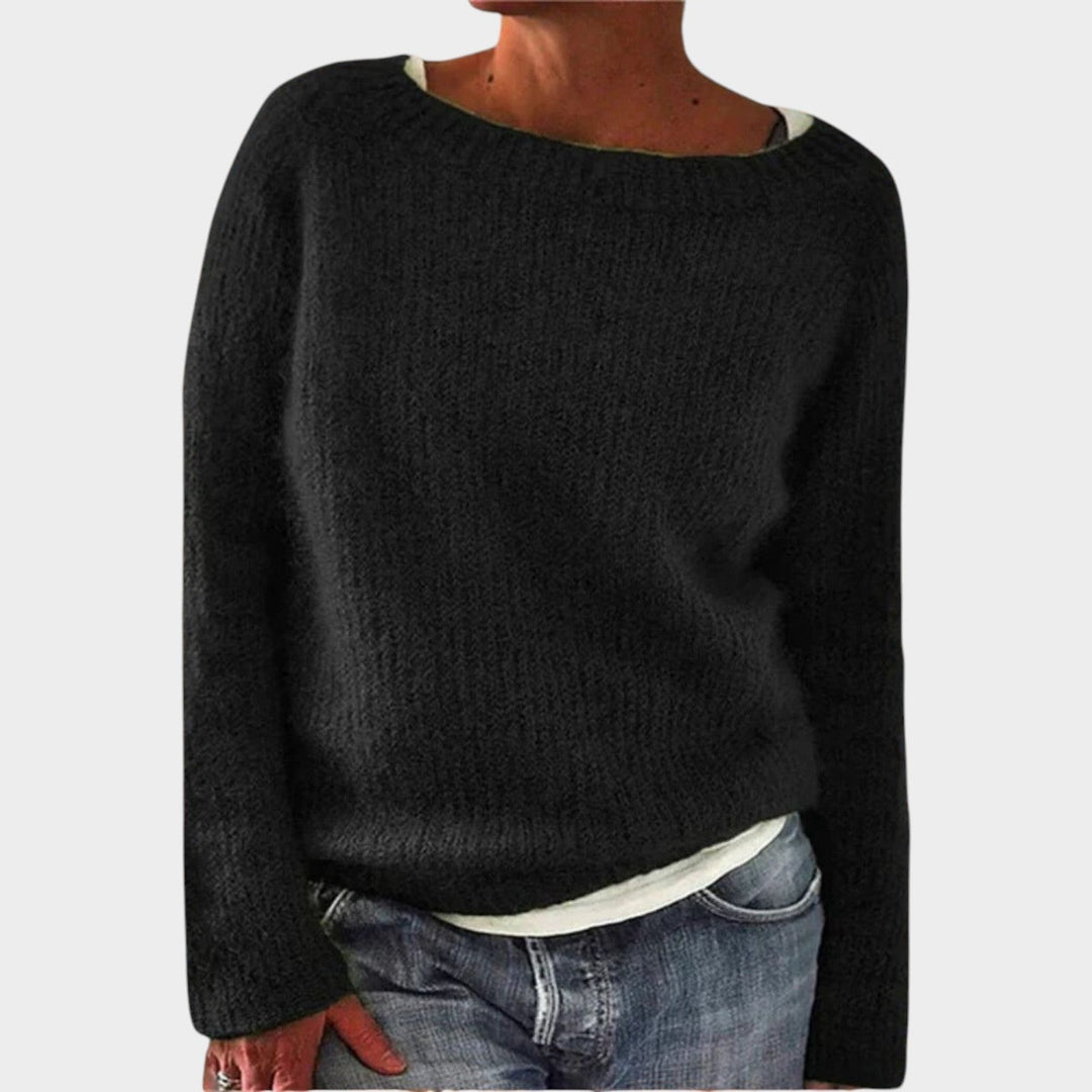 Kelvetta | Women's Cozy Cashmere Sweater Soft Textured Design — Black