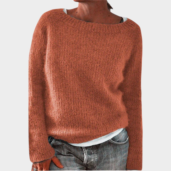 Kelvetta | Women's Cozy Cashmere Sweater Soft Textured Design — Orange
