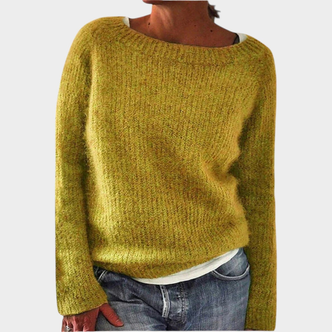 Kelvetta | Women's Cozy Cashmere Sweater Soft Textured Design — Yellow