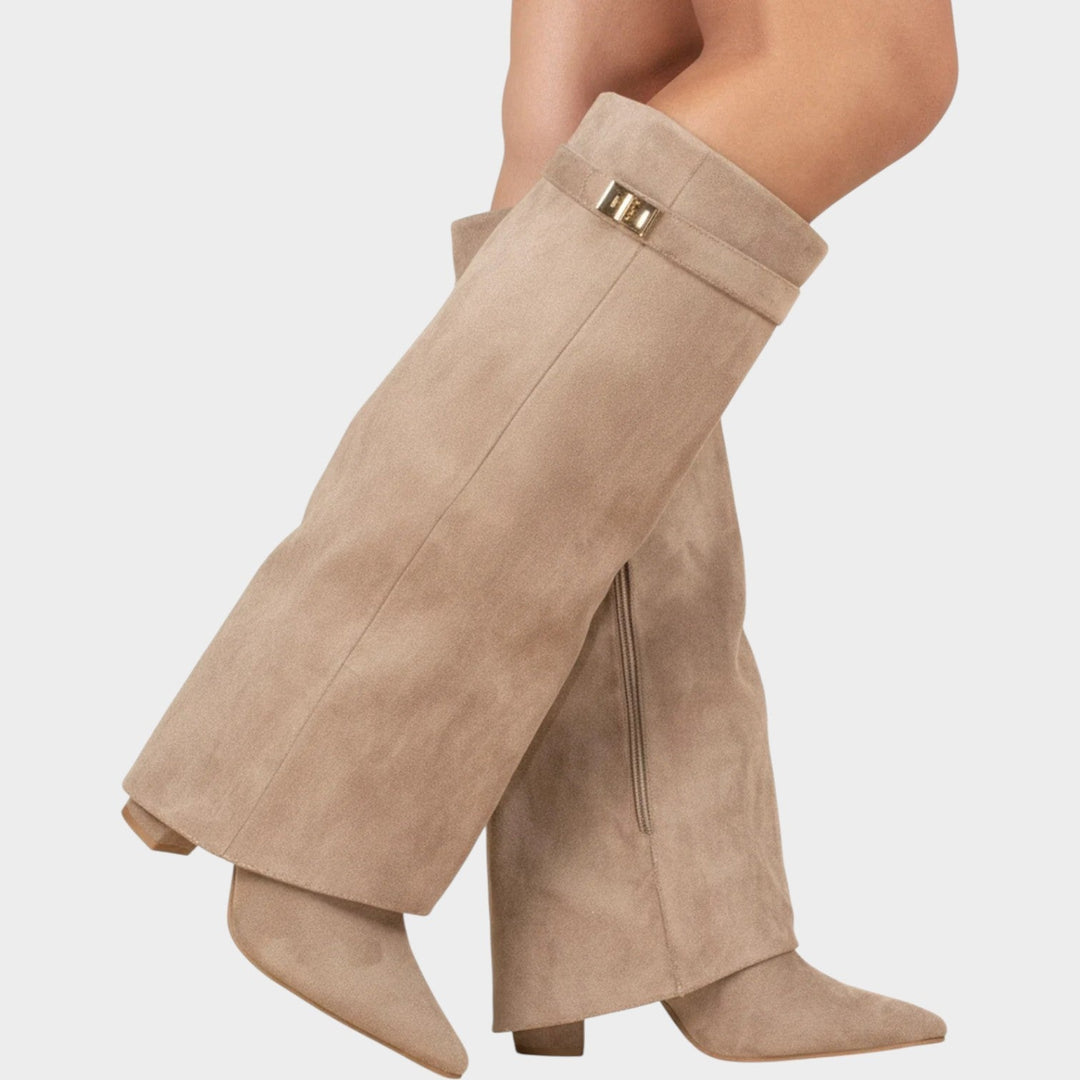 Kesiara | Women's Knee High Boots Casual Suede Slouch Low Heel — 2