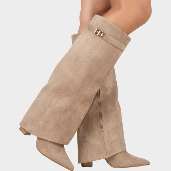 Kesiara | Women's Knee High Boots Casual Suede Slouch Low Heel — 2