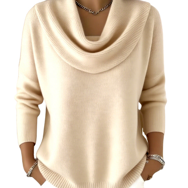 Laelina | Women's Knit Cozy Feminine, Soft, and Refined Sweater — Beige