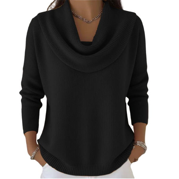 Laelina | Women's Knit Cozy Feminine, Soft, and Refined Sweater — Black