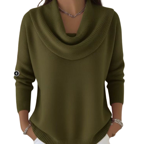 Laelina | Women's Knit Cozy Feminine, Soft, and Refined Sweater — Green