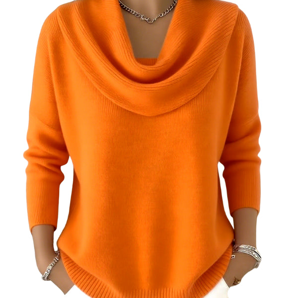 Laelina | Women's Knit Cozy Feminine, Soft, and Refined Sweater — Orange