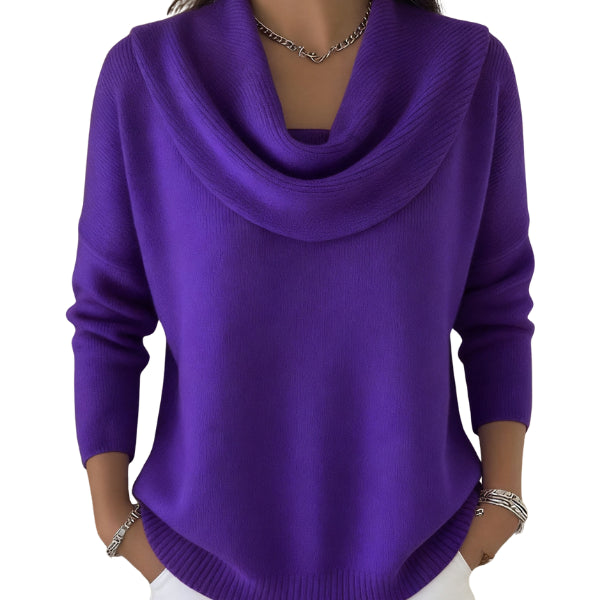 Laelina | Women's Knit Cozy Feminine, Soft, and Refined Sweater — Purple