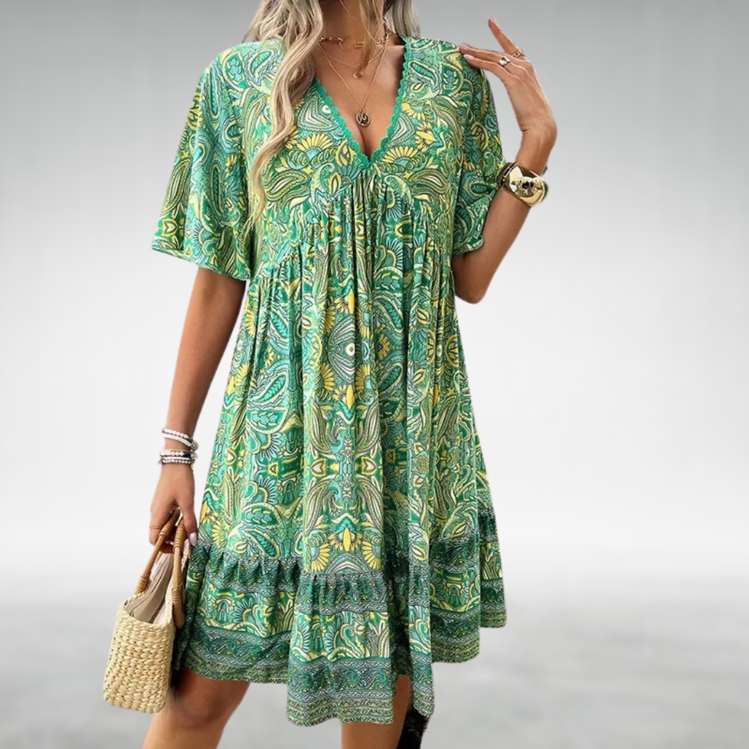 Lara | Women's Wedding Guest Elegant Tailored Draped Dresses — Green